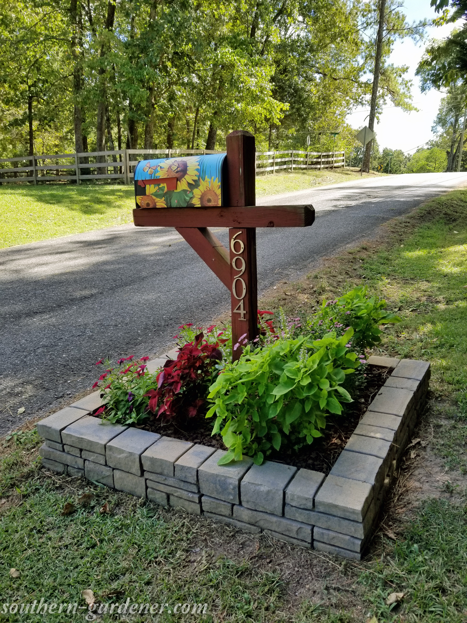 diy mailbox flower bed